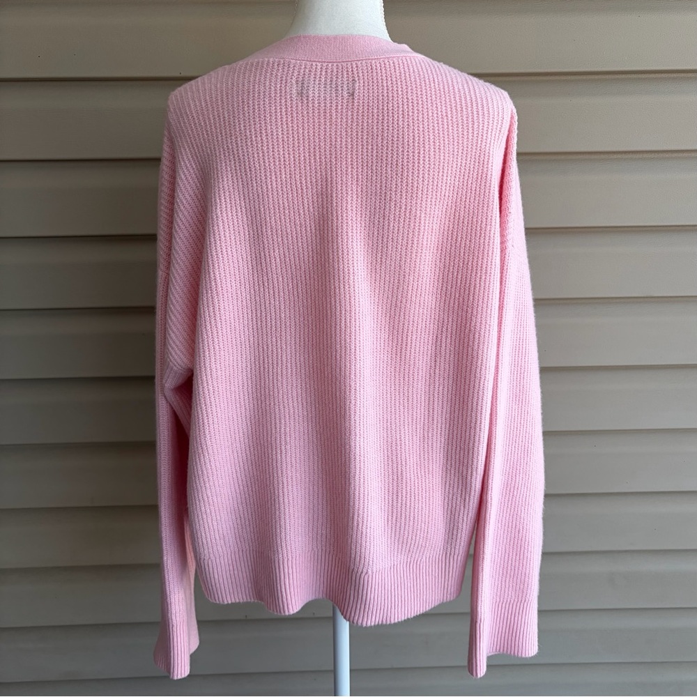 •LOFT• Pale Pink Chunky Knit Button Cardigan – Size Large - Picture 5 of 7